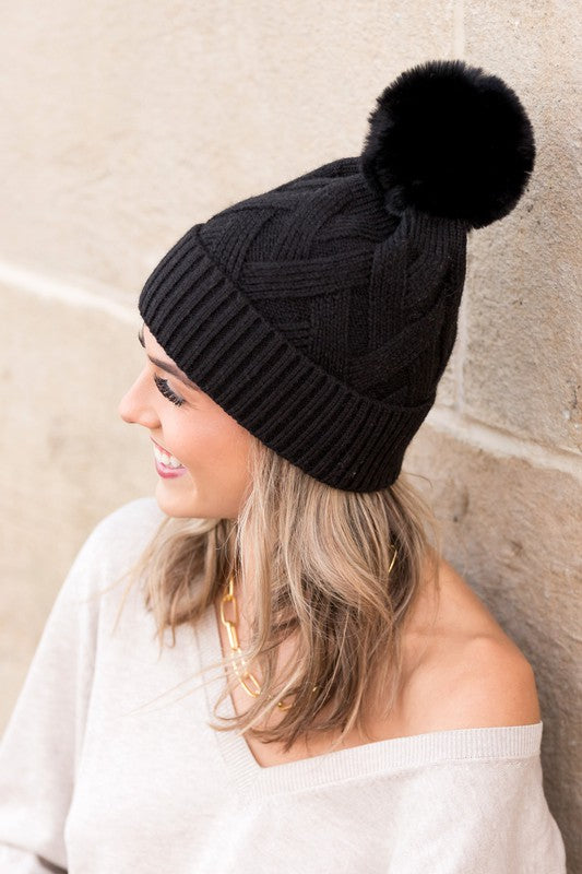 Plush Pom Pom Beanie