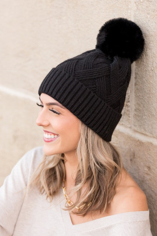 Plush Pom Pom Beanie