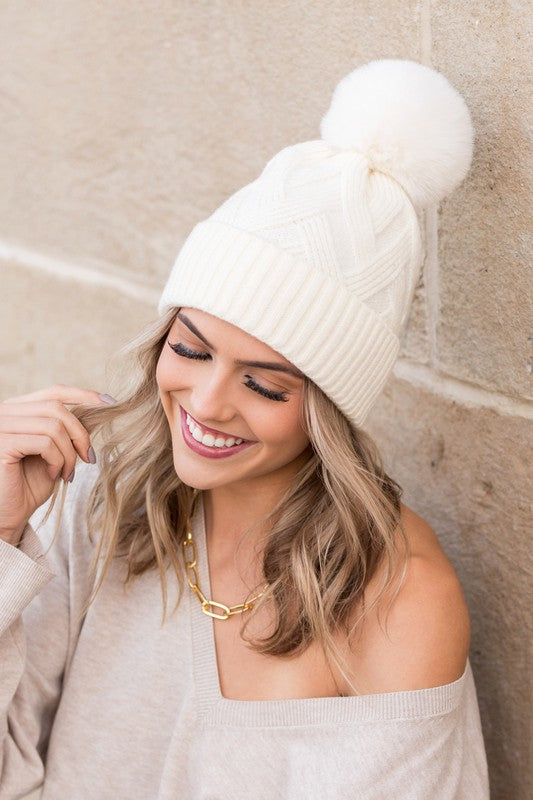 Plush Pom Pom Beanie