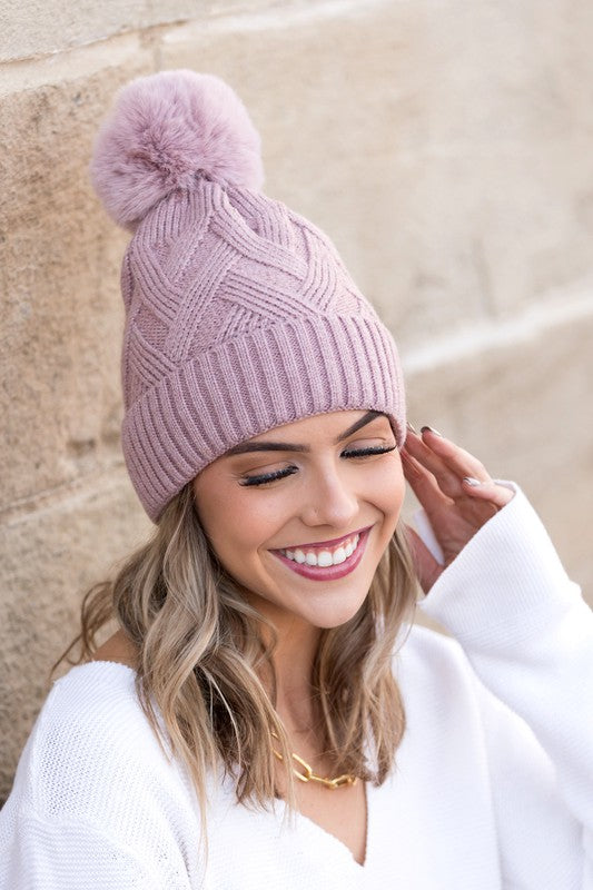 Plush Pom Pom Beanie