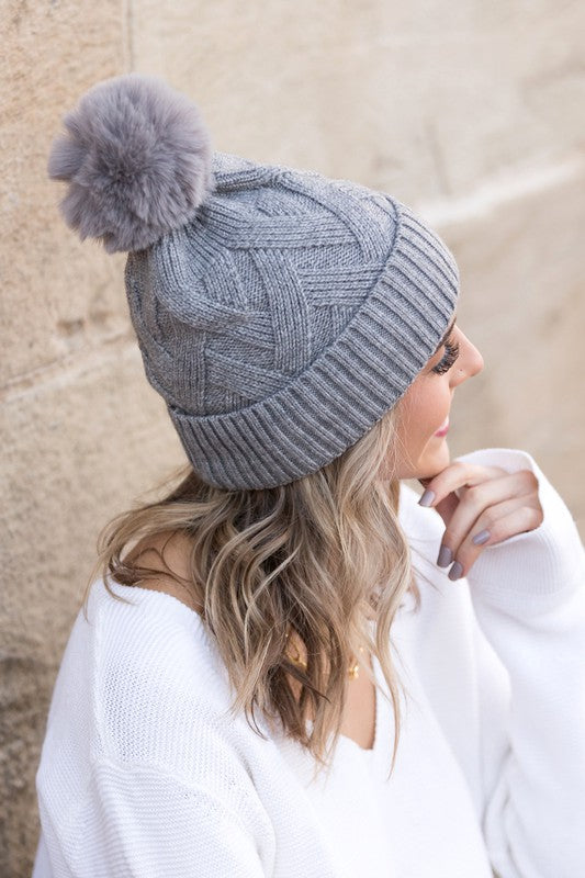 Plush Pom Pom Beanie