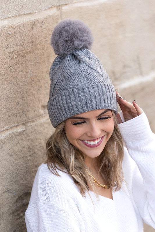 Plush Pom Pom Beanie