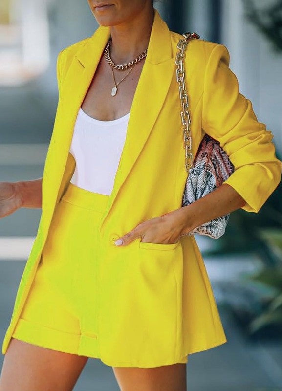 Urban Glam blazer and shorts set