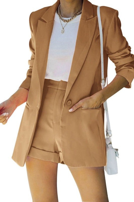Urban Glam blazer and shorts set
