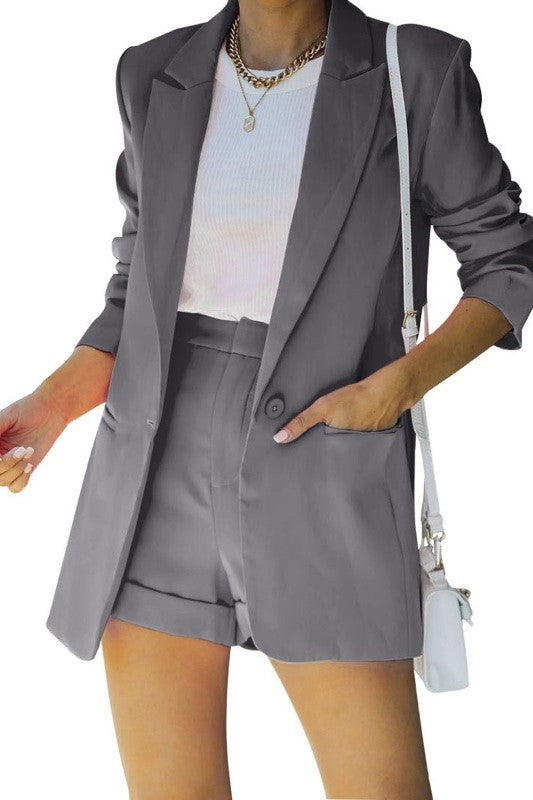 Urban Glam blazer and shorts set
