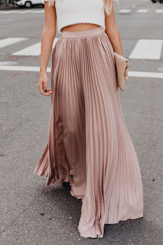 Devine Pleated Maxi Skirt