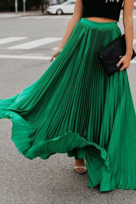 Devine Pleated Maxi Skirt