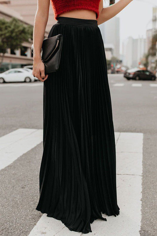 Devine Pleated Maxi Skirt