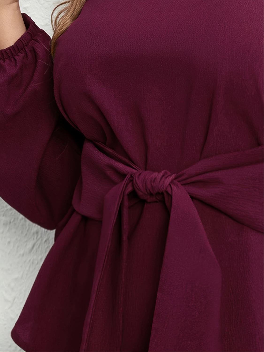 Refined Tie Front Long Sleeve Blouse