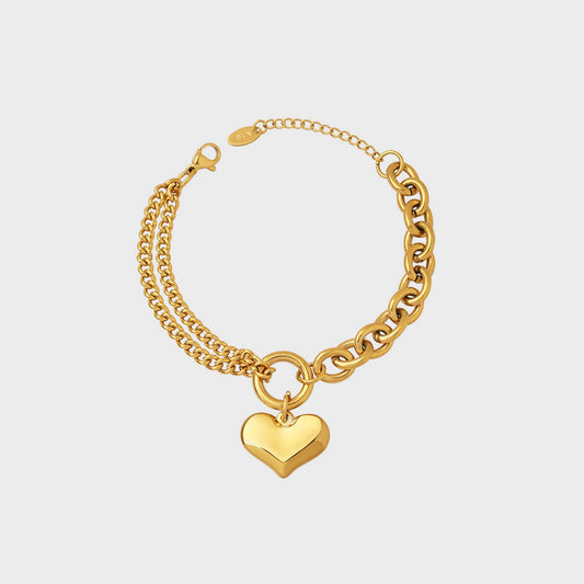 Link Charm Chain Steel Bracelet