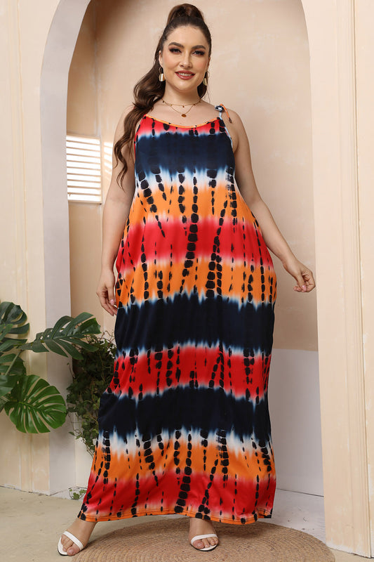 Hipster Tie-Shoulder Maxi Dress