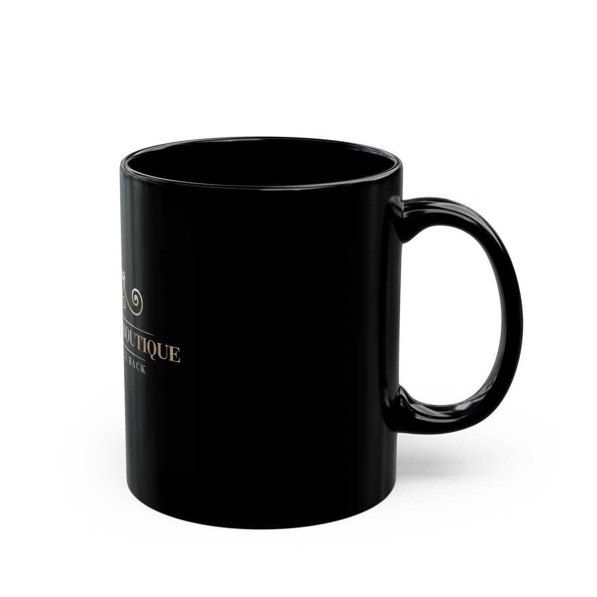 Lav and Luxe Boutique Black Logo Mug — Elegant 11oz/15oz Ceramic Coffee Cup