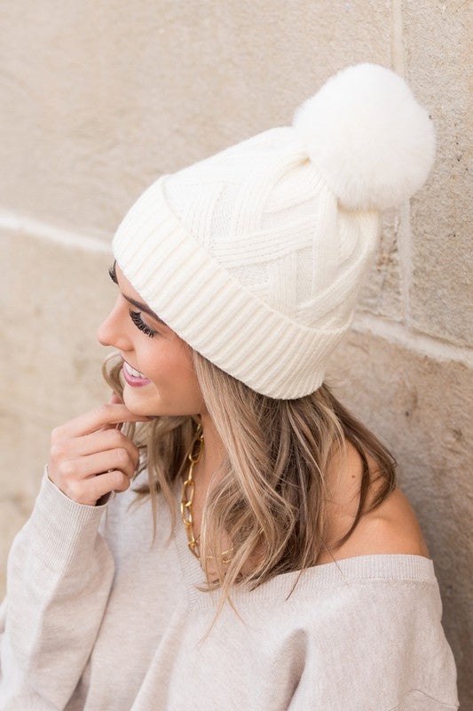 Plush Pom Pom Beanie